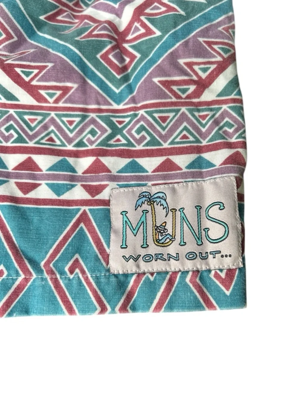 Muns‎ Australia Summer Aztec Print Elastic-Waist Board Shorts Retro